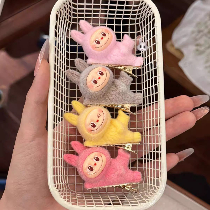 送料無料ラブブー人形ドーパミンヘアピンかわいいガーリーハートサイド前髪クリップカモノハシクリップ漫画ヘアアクセサリー|undefined