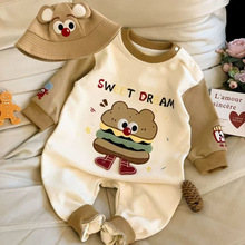 婴儿春装连体衣新款男宝宝衣服春季超萌外出服婴幼儿满月可爱爬服