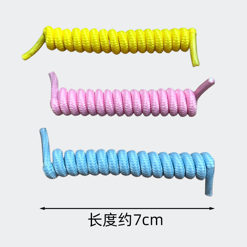 Jinjiang Spiral Elastic Polyester Elastic Spring Rope Stretchable Phone Rope Sports Sneakers Free of Spring Shoelace Rope