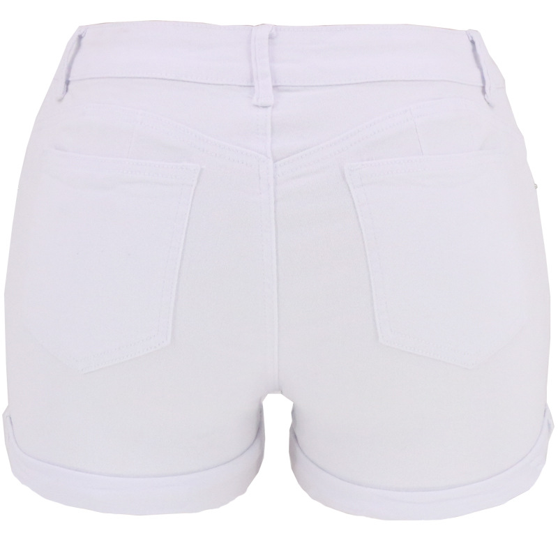 Ripped Flip-Leg Denim Shorts  Low Waist Women Jeans in Shorts