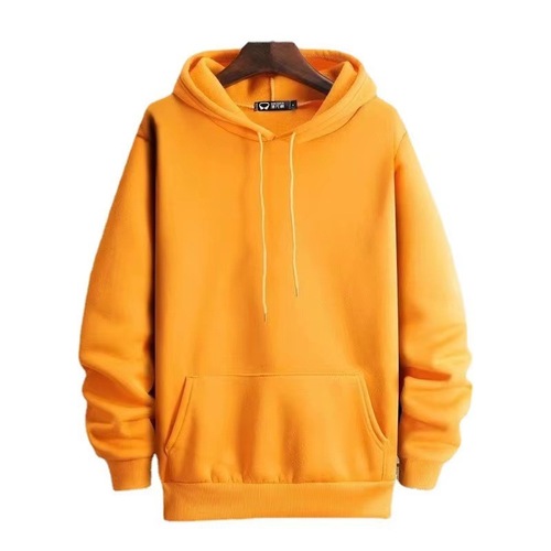 Pure Color Hooded Sweatshirt for Men - Autumn/Winter Cap Top, Trendy Korean Style, Loose and Versatile, Fleece Lined and Thickened Outerwear