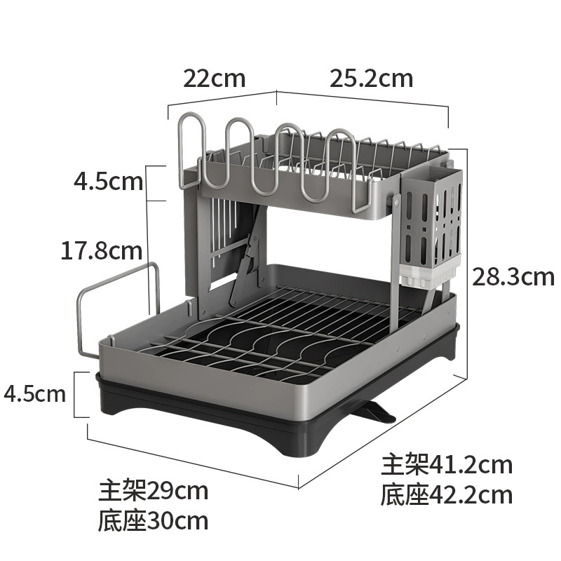 Folding storage system stainless steel, cutting board, wineglass, drying rack