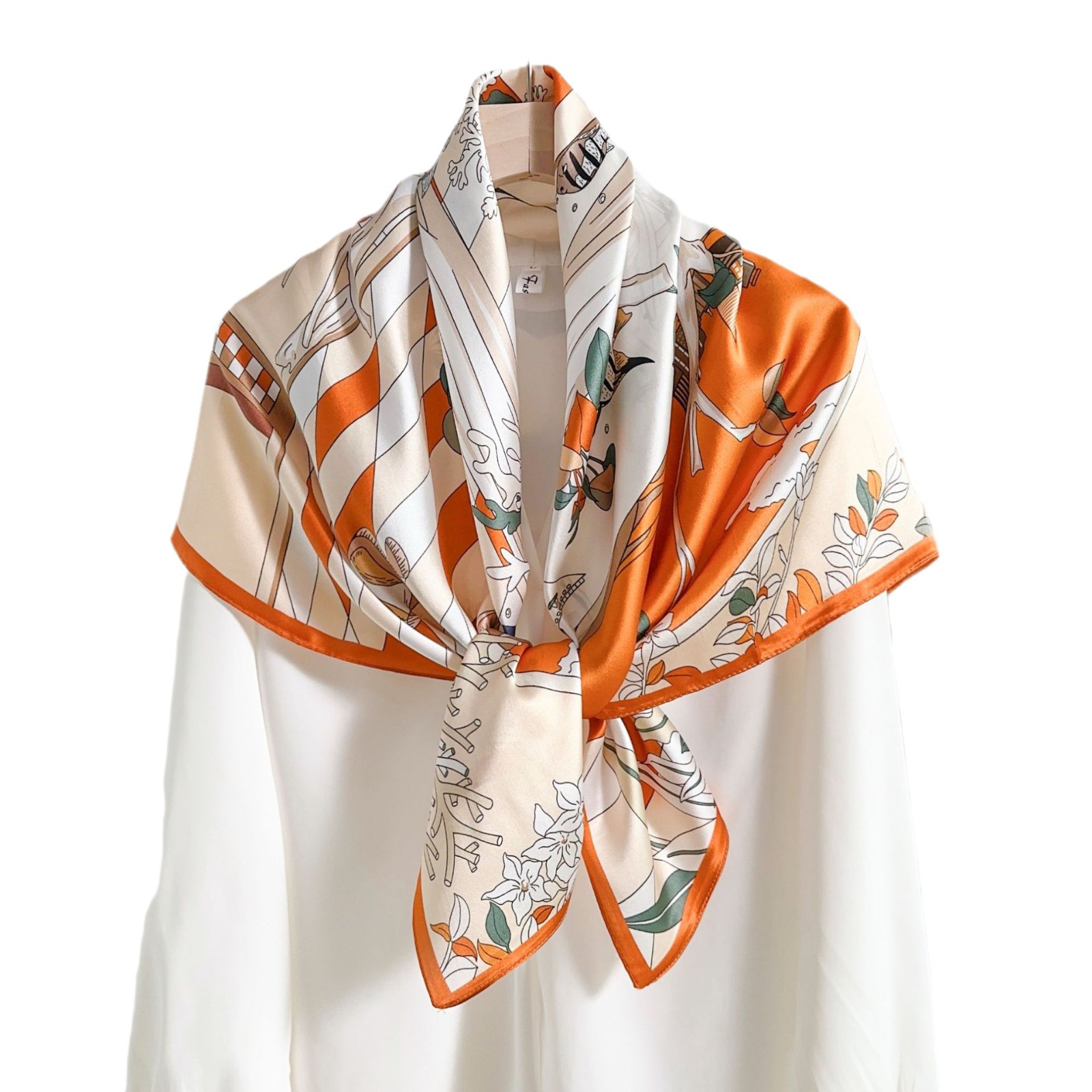 Buñuelo de seda para mujeres 2024 otoño y invierno nuevo paquete de 90cm buñuelo de seda seda temperamento elegante chal delgado image 6