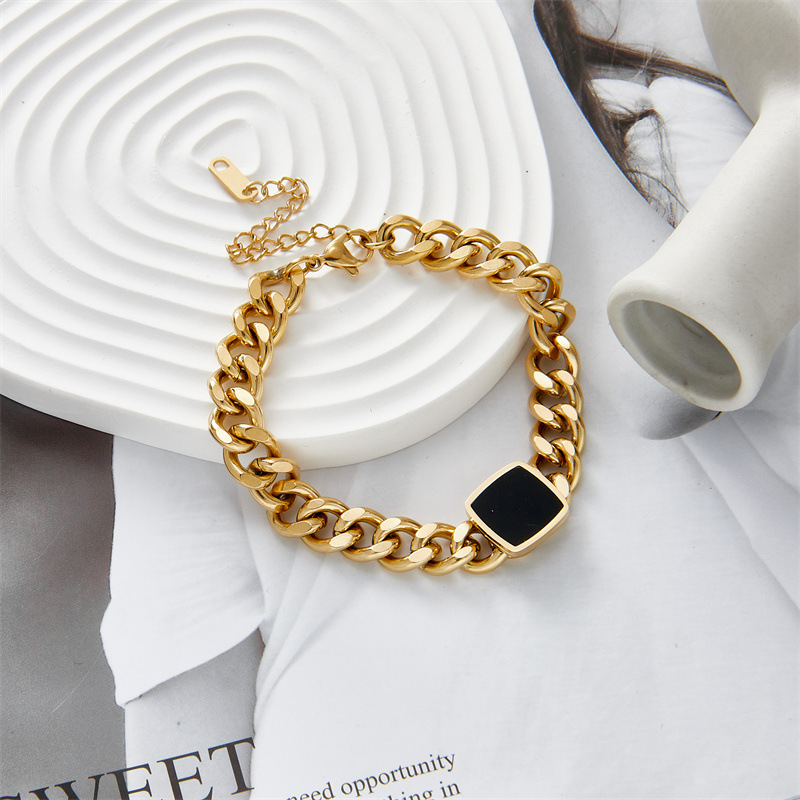 Bracelets Classification Hip-Hop Geometric Stainless Steel No Inlaid Bracelets In Bulk