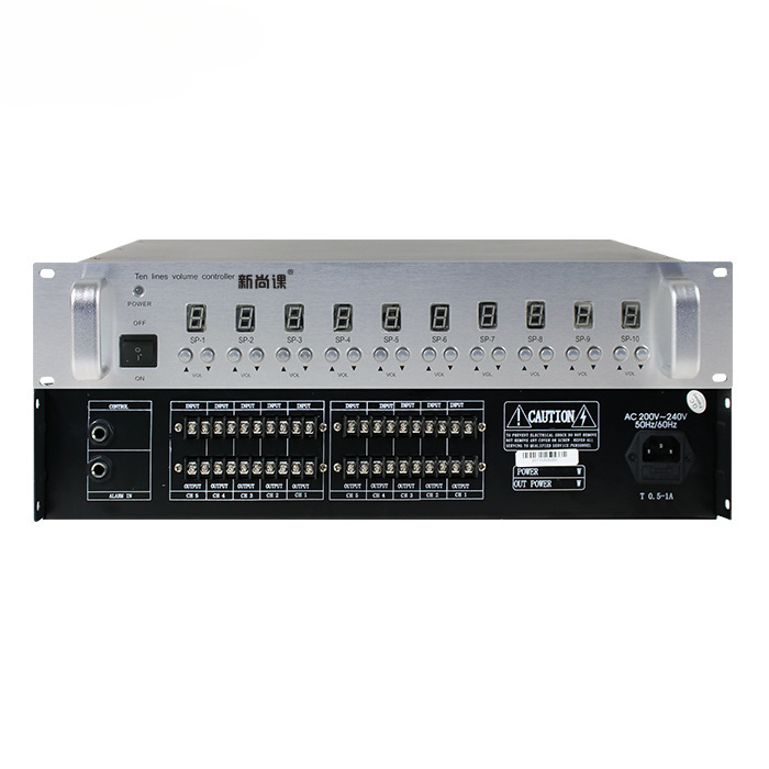 Sistema de transmisión de volumen de altavoz de control de pantalla de volumen de siete niveles con divisor de volumen ajustable de diez vías sin envío