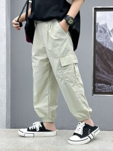 儿童夏季男童纯棉休闲裤子2024年新款中大童工装裤运动宽松长裤子