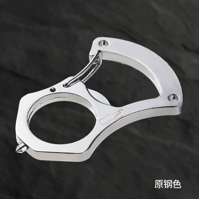 Cross-Border Hot-Selling Keychain Cutting Seat Belt Portable Device Car Supplies Car Window Breaker Escape Hammer Easy to Break the Window (Qəza çəkici) - original-steel-color