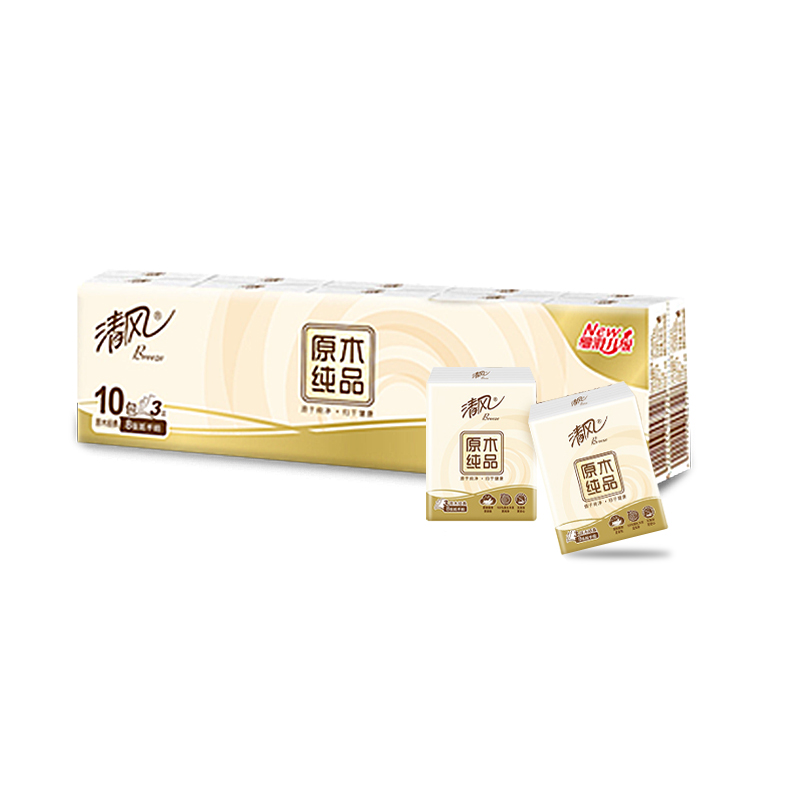 Pañuelo de viento sin fragancia 3 capas 10 paquetes / paquete portátil pequeño pañuelo de papel toallas de papel toallas