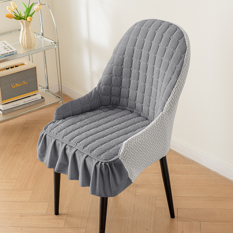 2025 nuevo engrosado cubierta de silla de algodón de lujo ligero de alto nivel sensación cubierta de sillón de comedor cubierta de taburetes todo incluido fábrica directa