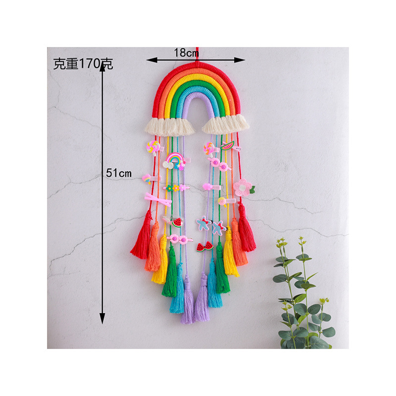 Fuente de la fábrica Dream Catcher borla del arco iris adornos creativos hogar colgante en stock tapiz tejido al por mayor