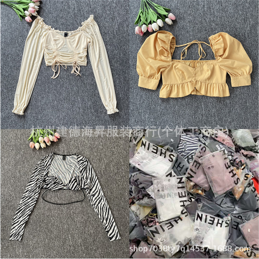 Shein ropa de mujer comercio exterior miscelánea productos de cola marca Xiyin ropa de mujer inventario entidad puesto de transmisión en vivo fuente de precios especiales