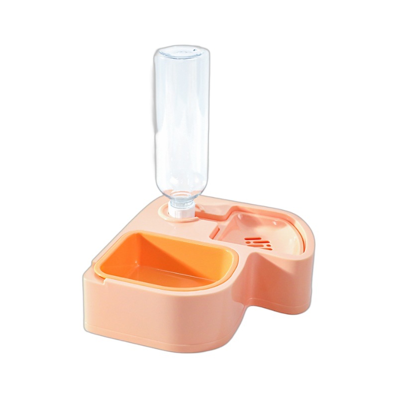 Alimentador de agua potable para mascotas Tazón doble de plástico integrado de agua y comida para aves Dodo multifunción Tazón de agua para perros Tazón de agua para gatos