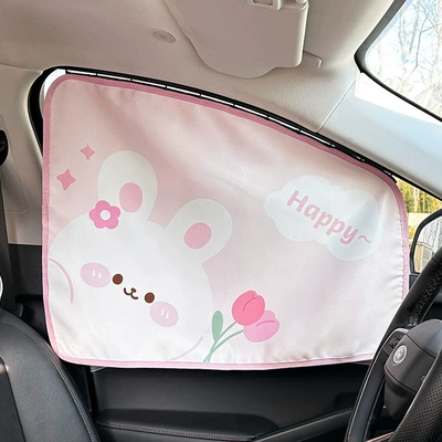 Protection Heat Insulation Shade Curtain – Car curtains - track-curtain-main-driver-tulip-bunny