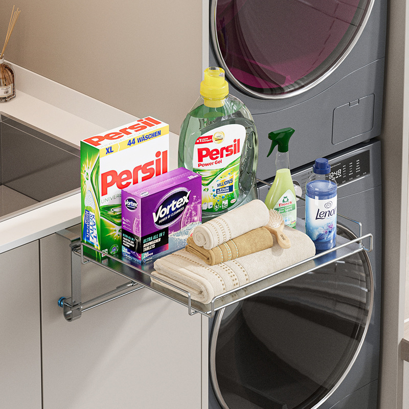 Foldable Cabinet Door Storage Rack Kitchen Stainless Steel Storage Rack Countertop Hanging Auxiliary Table Board Multi-Functional Partition