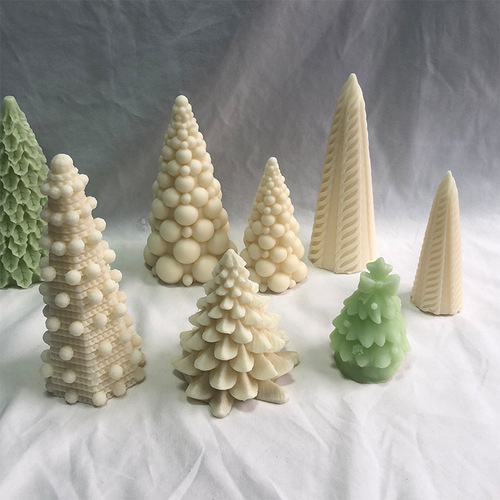 New Christmas tree scented candle silicone mold diy Christmas tree plaster ornaments scented candle mold