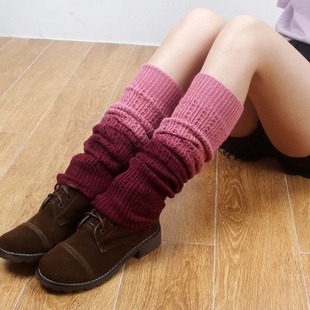 Japanese Style Soft Imitation Cashmere Gradient Stacked Socks Cover Yoga Legs Cover Autumn and Winter Warm Knitted Long Barrel Socks Cover for Women