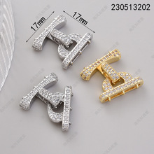 珍珠项链扣H形三排扣复古手工收尾扣连接扣子母扣毛衣链diy配件