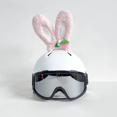 for Electric Vehicles, Ski – Dəbilqə (Kaska) aksesuarları - pink-strawberry-bunny-ears