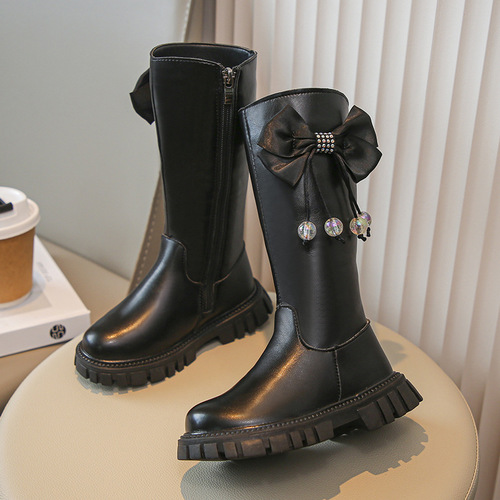 Women's Knee-High Boots Autumn/Winter New Bowknot Long Boots for Girls Fashion Princess Boots Wholesale
