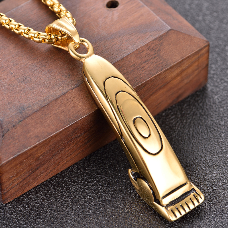 1 Piece Quantity Retro Punk Solid Color Titanium Steel Stoving Varnish Men's Pendant Necklace Men Pendant Necklaces