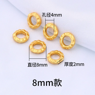 Xiaogufa Gold Spacer Beads Do Zərgərlik ara hissələri - long-term-wear-without-dullness-hammered-round-spacer-8mm-style10-pieces
