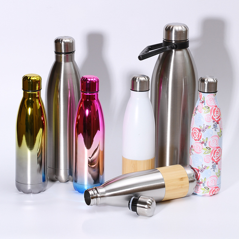 Al Aire Libre de acero inoxidable 304 termo taza creativa galvanoplastia de moda botella de Coca-coque portátil coche de equitación deportes botella de agua