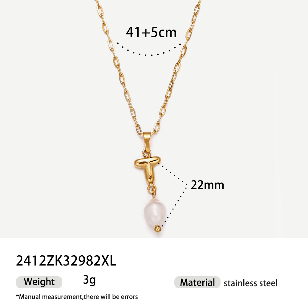 TENA collar de acero inoxidable de perlas verdaderas simplista de alto nivel nicho de diseño de acero de titanio collar de collar para mujeres image 58