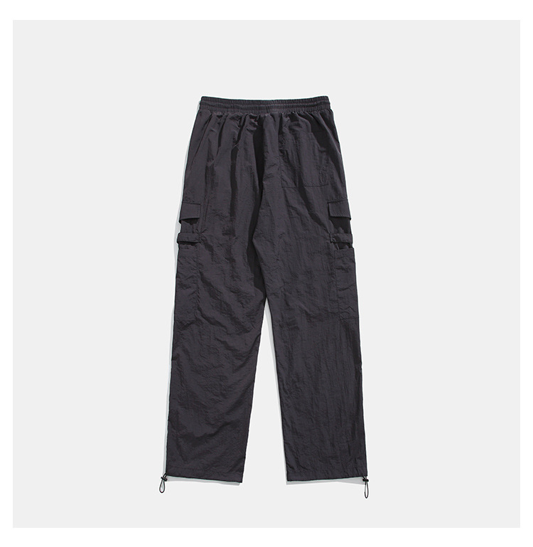 Men's Cargo Pants Lightweight Nylon Loose Straight Leg Trousers_voghion.com