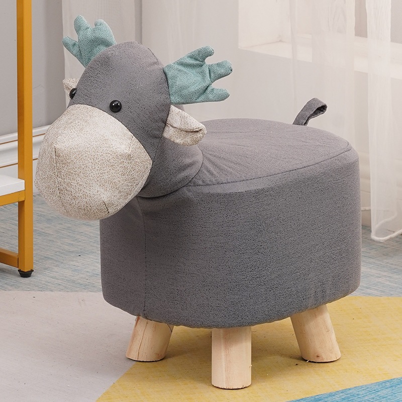 Fábrica directa taburetes para niños taburetes para animales taburetes de madera sólida para cambiar zapatos taburetes creativos pequeños taburetes de casa sala de estar dibujos animados lindos