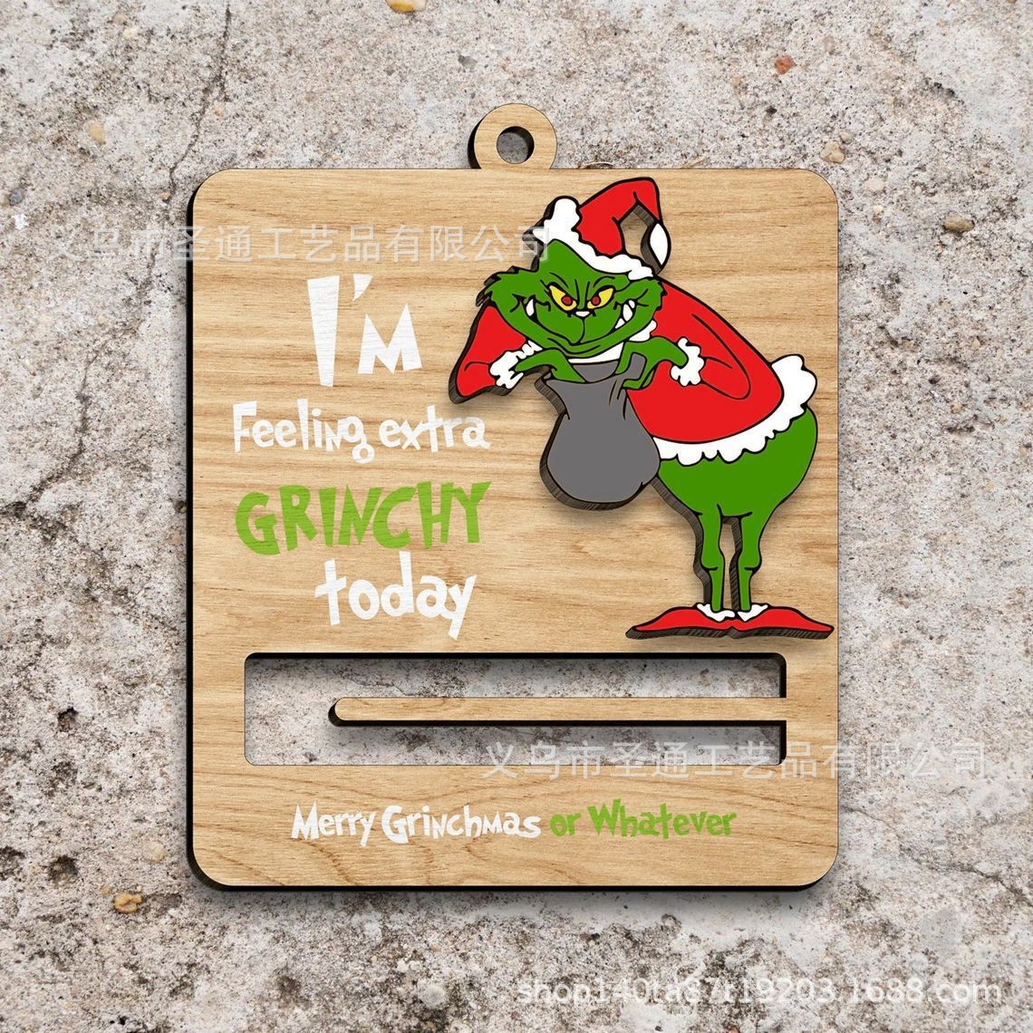 Navidad Cartoon Money Holder Ornament Navidad Green su cartera
