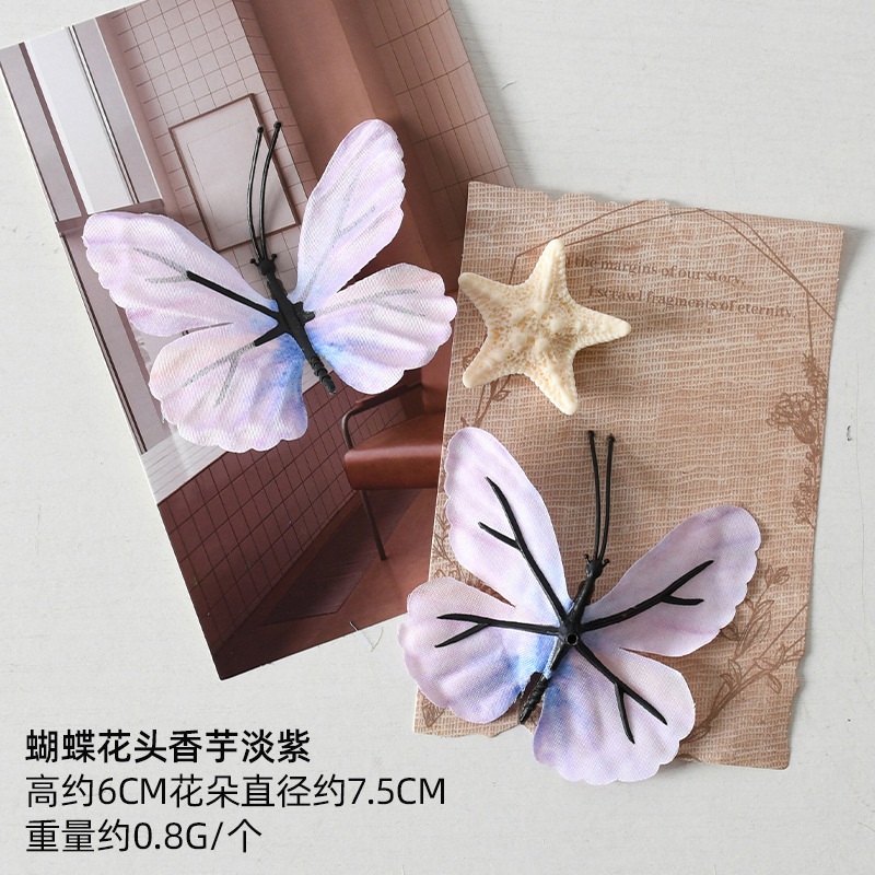 Simulación de flores falsas flores púrpura estilo Monet material DIY para la boda flor de broche flor flor flor flor de decoración diseño de guirnaldas