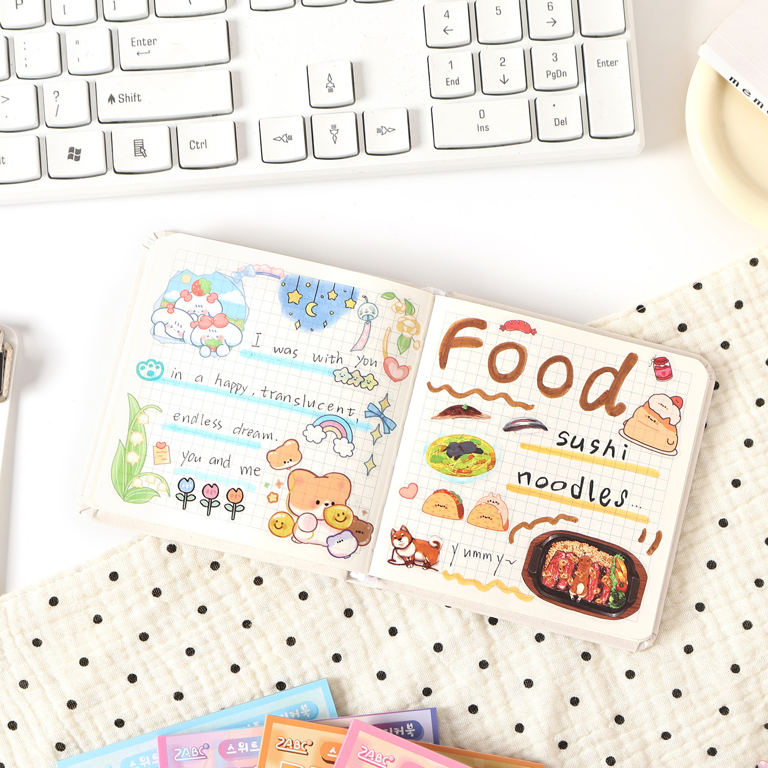 Sweet House Limited Series Pet transparente Impermeable Cartoon Cartoon Libro de bricolaje Material de cuenta manual Decoración Collage Taza de agua Pegatina