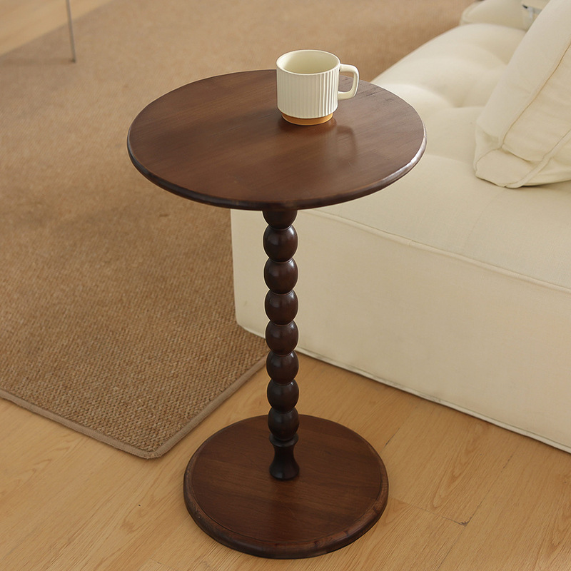 French Retro American Solid Wood Side Table Small Coffee Table Living Room Sofa Corner Table Bedside Table Balcony Leisure Table Round Table
