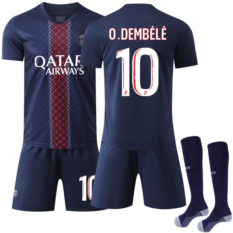 2025-26 New Sports suit 10 Dembele Club Football Clothes 30 Messi Paris Main Jersey