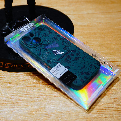 Transparent PVC phone case packaging box for Huawei and Apple iPhone 14 phone cases with PET glue box