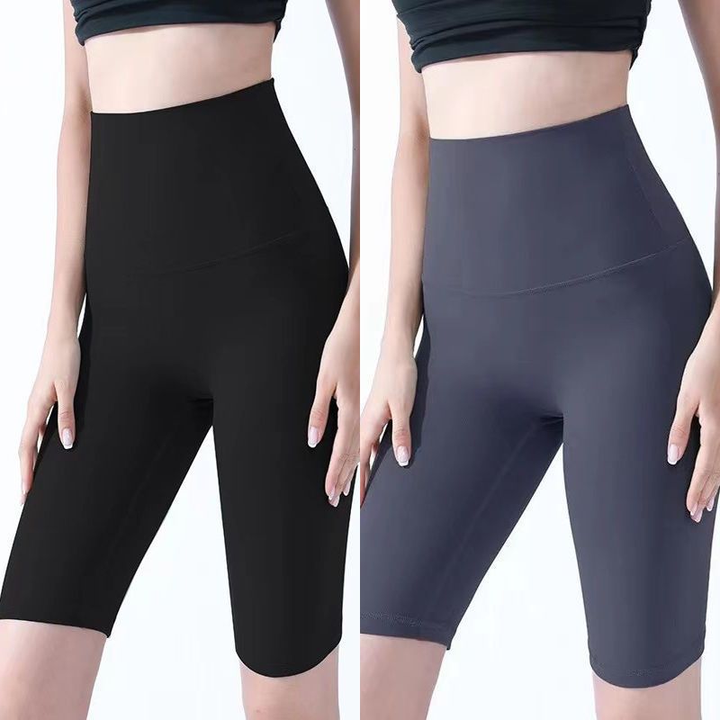 Pantalones cortos desnudos de mujer elásticos apretados para elevar las caderas de cinco puntos pantalones deportivos de secado rápido succión de sudor entrenamiento para correr fábrica de comercio de ping