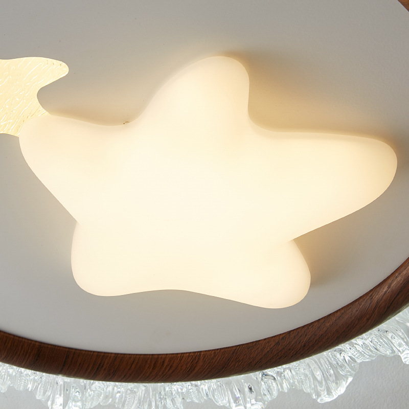 Lámpara de dormitorio, lámpara de techo, nueva estrella de dibujos animados, protección ocular, lámpara de habitación para niños, lámpara de habitación LED moderna cálida y romántica