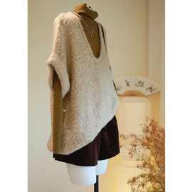 小众感美拉德小香风卡其色针织马甲短裤打底衫三件套套装女冬