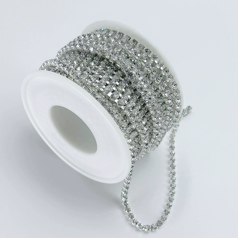 China World A Diamond Rhinestone Cadena de garra Accesorios de joyería de bricolaje Cadena de diamantes de color de garra densa Cadena de diamantes de 3MM Barra de diamantes al por mayor