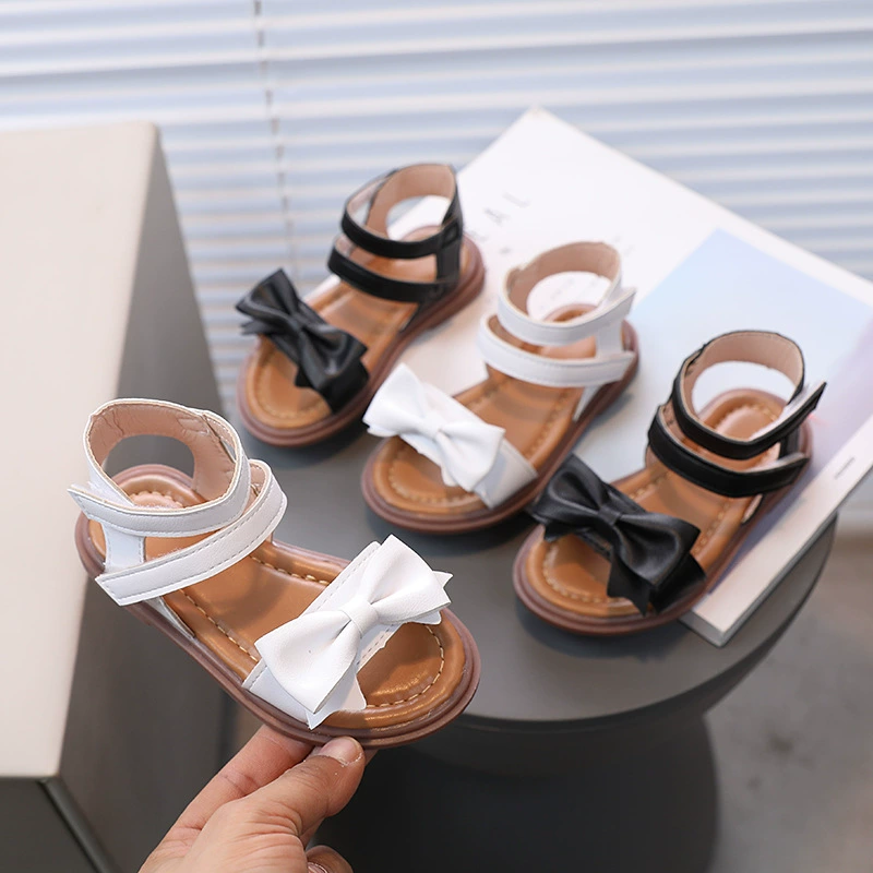 Summer sandals, slide with bow, slippers, soft sole
