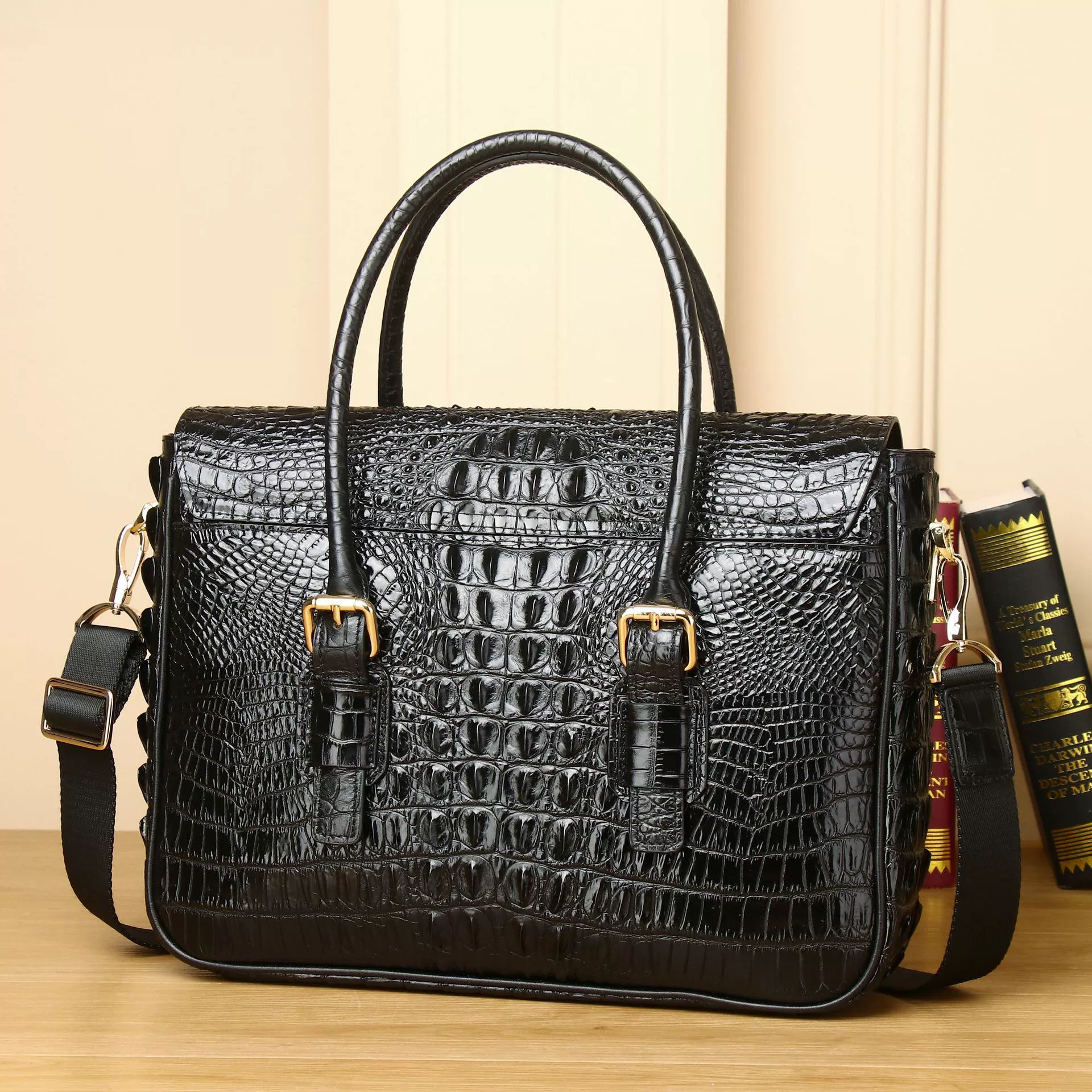 Elite laptop, bag strap one shoulder, 2022, crocodile print, simple and elegant design, business version, wholesale