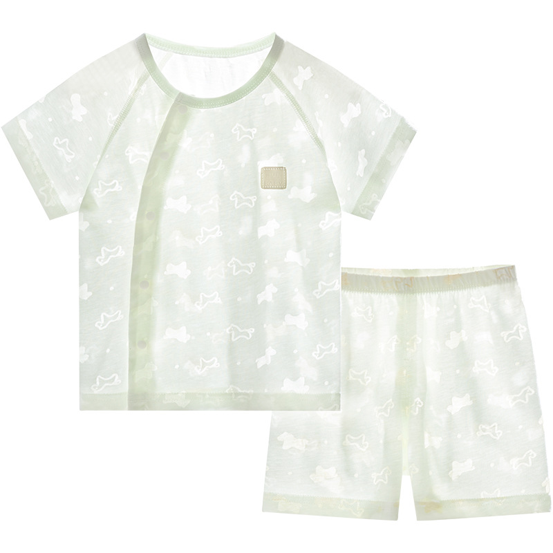 Traje de bebé verano para niños y niñas para niños pequeños, entrepierna abierta dividida de manga corta, ropa de verano para niños, ropa de bebé