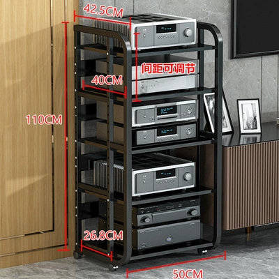 Electric car big tripod | bracket HIFI Home Theater - 5-layer-b-black-rack-black-walnut-board