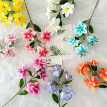 仿真四头玉兰花家居插花摆件商场橱窗餐桌装饰花艺摆件人造假花束