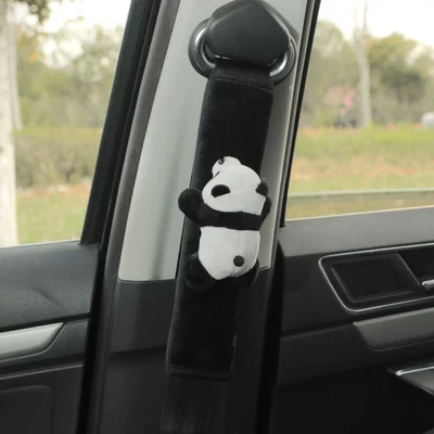 Seat belt shoulder pad Comfortable and Breathable for Long-Distance Use - black-plush-single-266