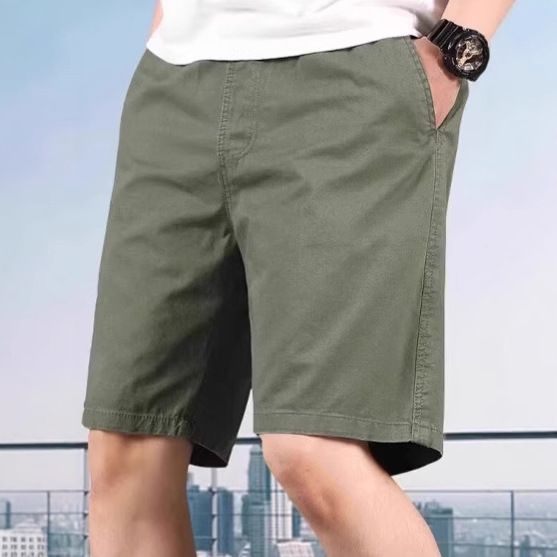 户外大口袋休闲短裤男夏季薄款宽松直筒大码五分裤纯色运动中裤子