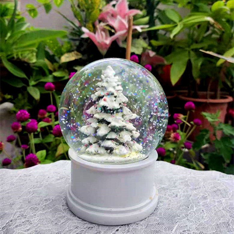 Resin Simple Creative Cute Bedroom Study Desktop White Christmas Tree Sequins Crystal Ball Decorative Ornaments