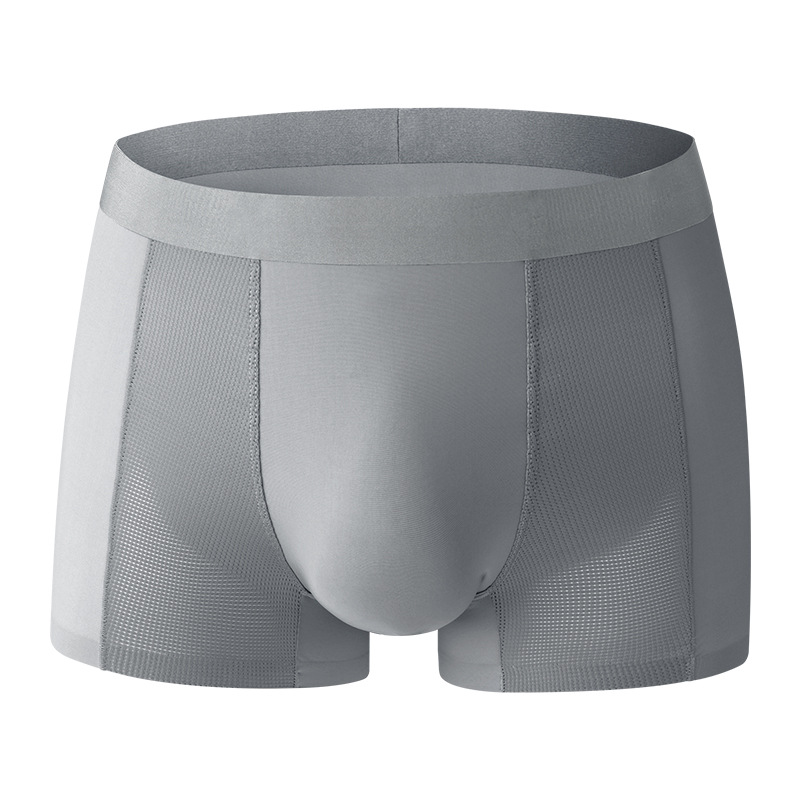 Pantalones de aire acondicionado delgadas de verano de alta calidad, pantalones íntimos de hombre sin marcas de hielo, pantalones cortos de ángulo plano en vivo al por mayor