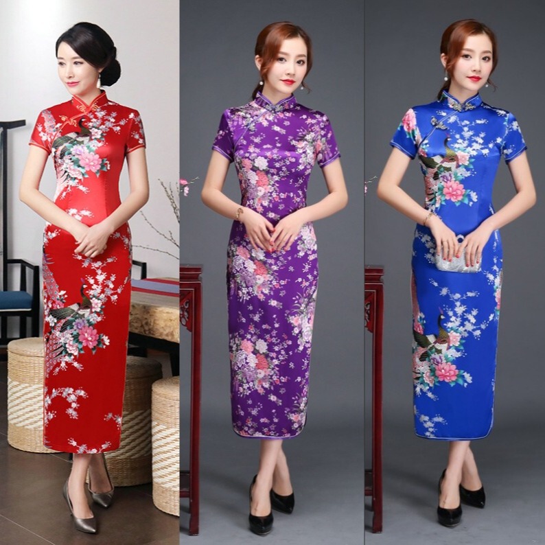 Long cheongsam autumn 2022 new young women's retro elegant catwalk show improved dress