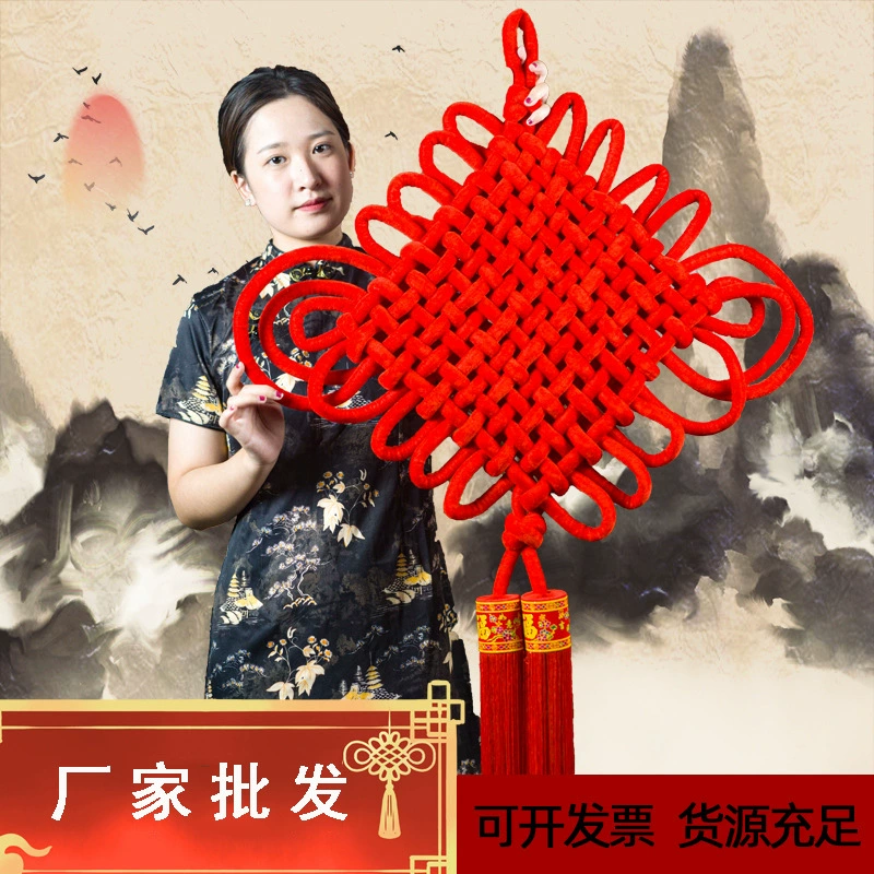 Иу производитель большой китайский узел Весенний фестиваль бархатная ткань китайский узел подвеска ручной работы новогодний бархатный узел оптовая продажа